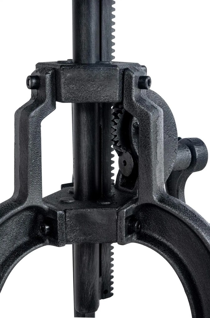 Kovový barový stôl Marcos v industriálnom štýle - v46-66 x Ø50 cm - Strieborná antik