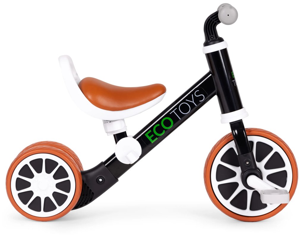 Odrážadlo/Balančný bicykel s pedálmi 2v1 čierny ECOTOYS