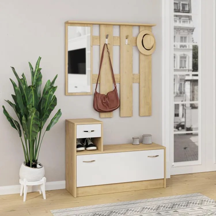 Predsieňová stena Houseland Rudolf zafírový dub/biela