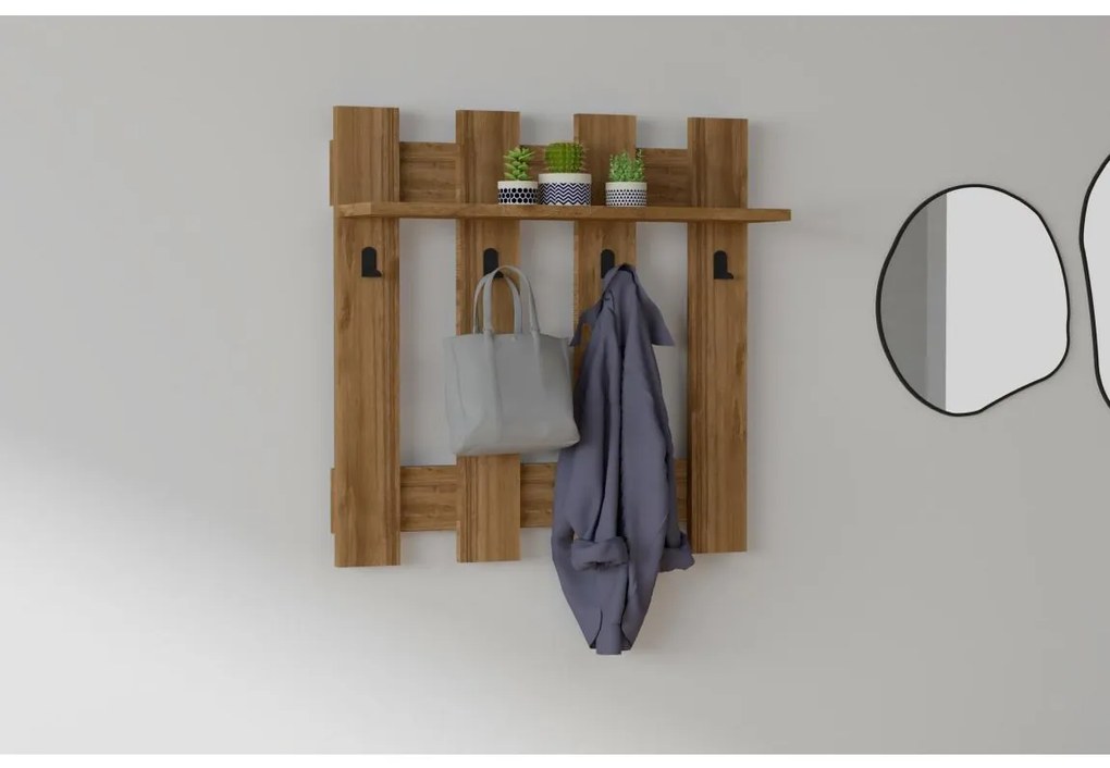 Nástenný vešiak CARINA 70x70 cm hnedá