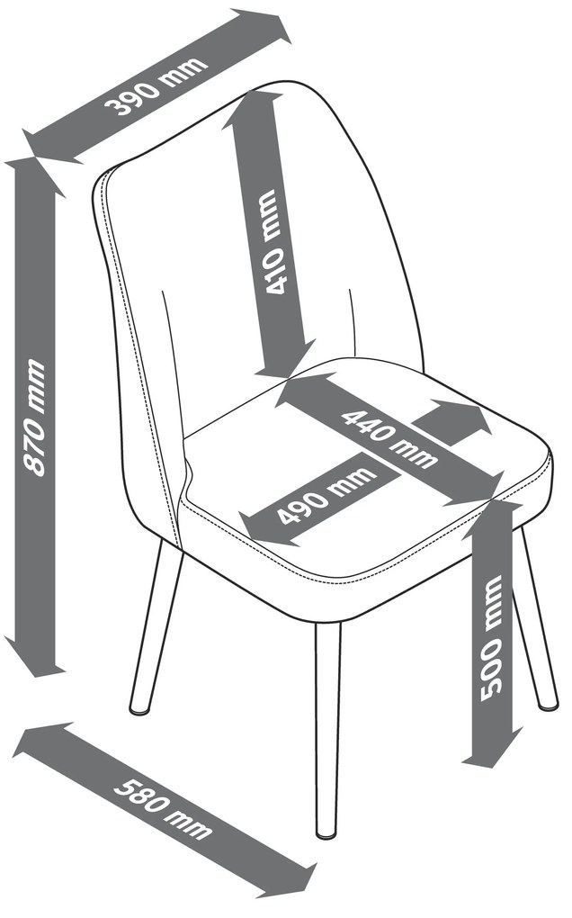 Čalúnená jedálenská stolička