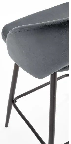 Barová stolička 89x49 cm šedá/čierna