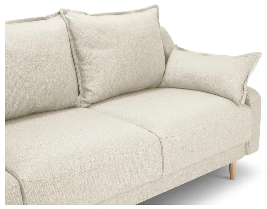 Krémovobiela rozkladacia pohovka s úložným priestorom Mazzini Sofas Freesia