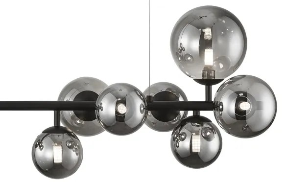 Luster na lanku MILA 10xG9/9W/230V čierna/šedá
