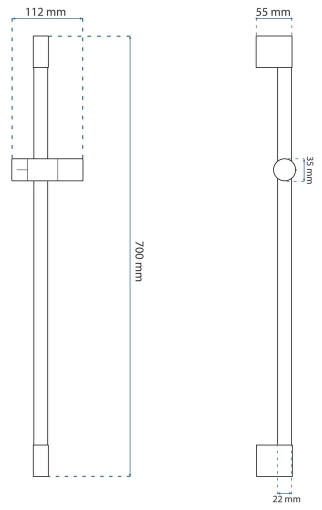 Tutumi Rea, sprchový stĺp s držiakom na ručnú sprchu 70cm, typ 01, zlatá matná, REA-P6500