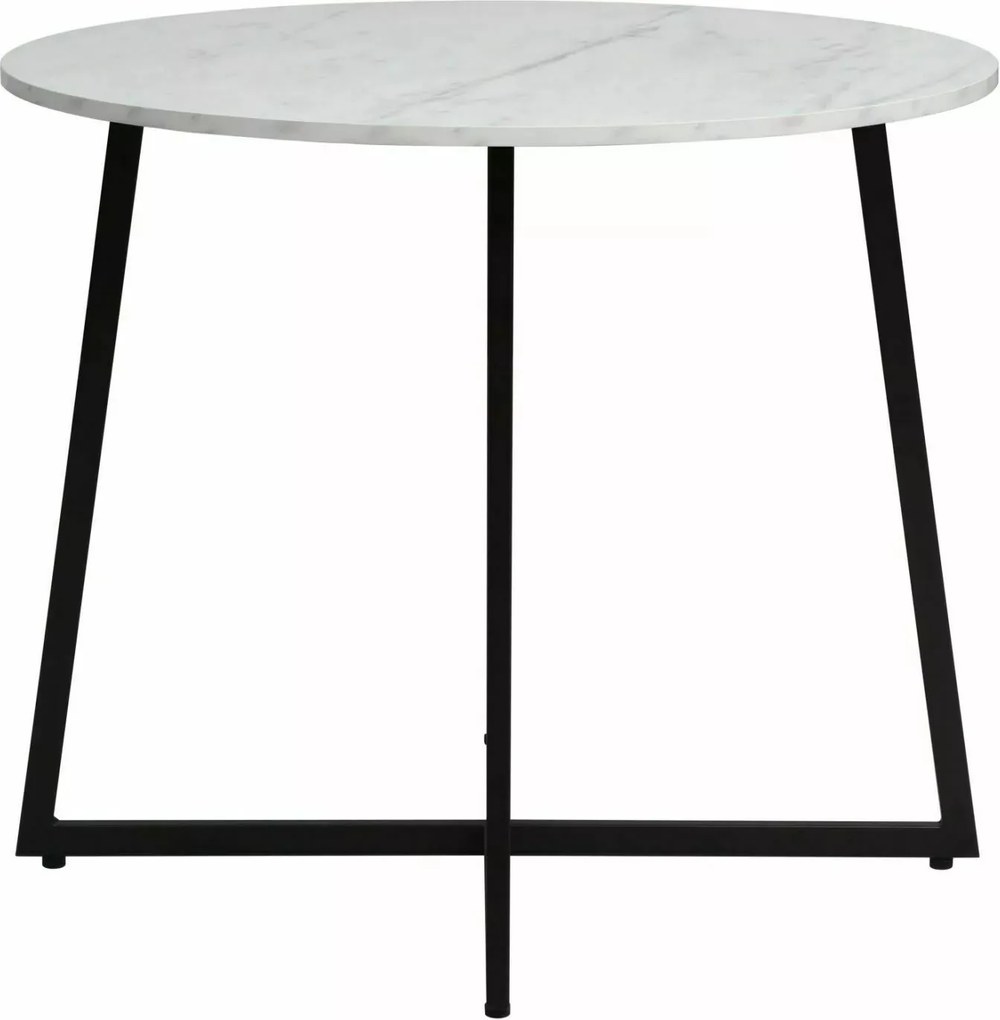 Jedálenský stôl Luna 90 cm biely mramor/čierny