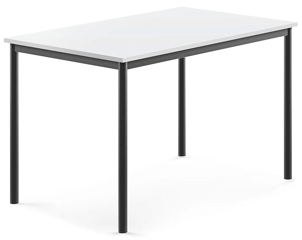 Stôl SONITUS, 1200x800x760 mm, HPL - biela, antracit