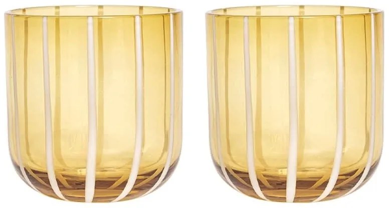 OYOY Pohár Mizu Glass Amber 320 ml - set 2 ks