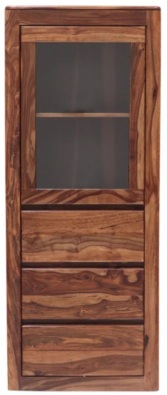Vitrína Tina 60x150x45 indický masív palisander Super natural