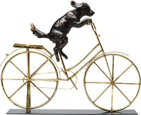 KARE DESIGN Sada 2 ks Dekoratívny predmet Dog With Bicycle 35,5 × 44 × 7,5 cm