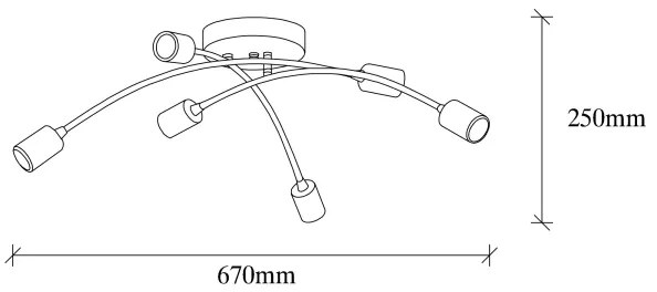 Prisadený luster BANANA 6xE27/40W/230V