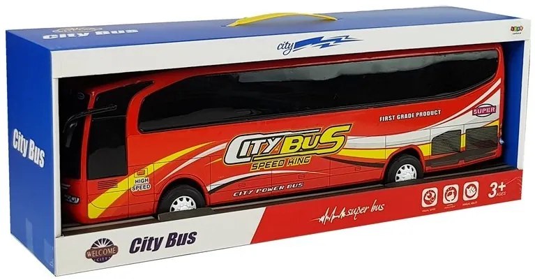 LEAN TOYS Autobus mestský 54 cm - červený