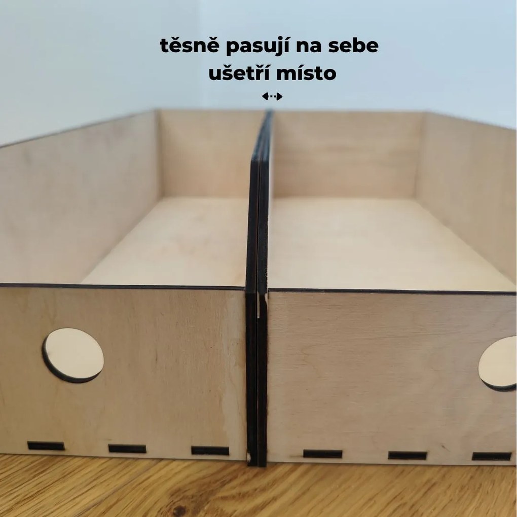 Úložný box, drevený 20x50x12cm - do špajzy aj do skrine VASKY20