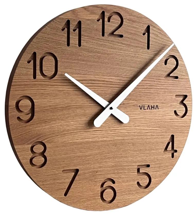 Dubové hodiny Vlaha s bielymi ručičkami, VCT1133, 45cm