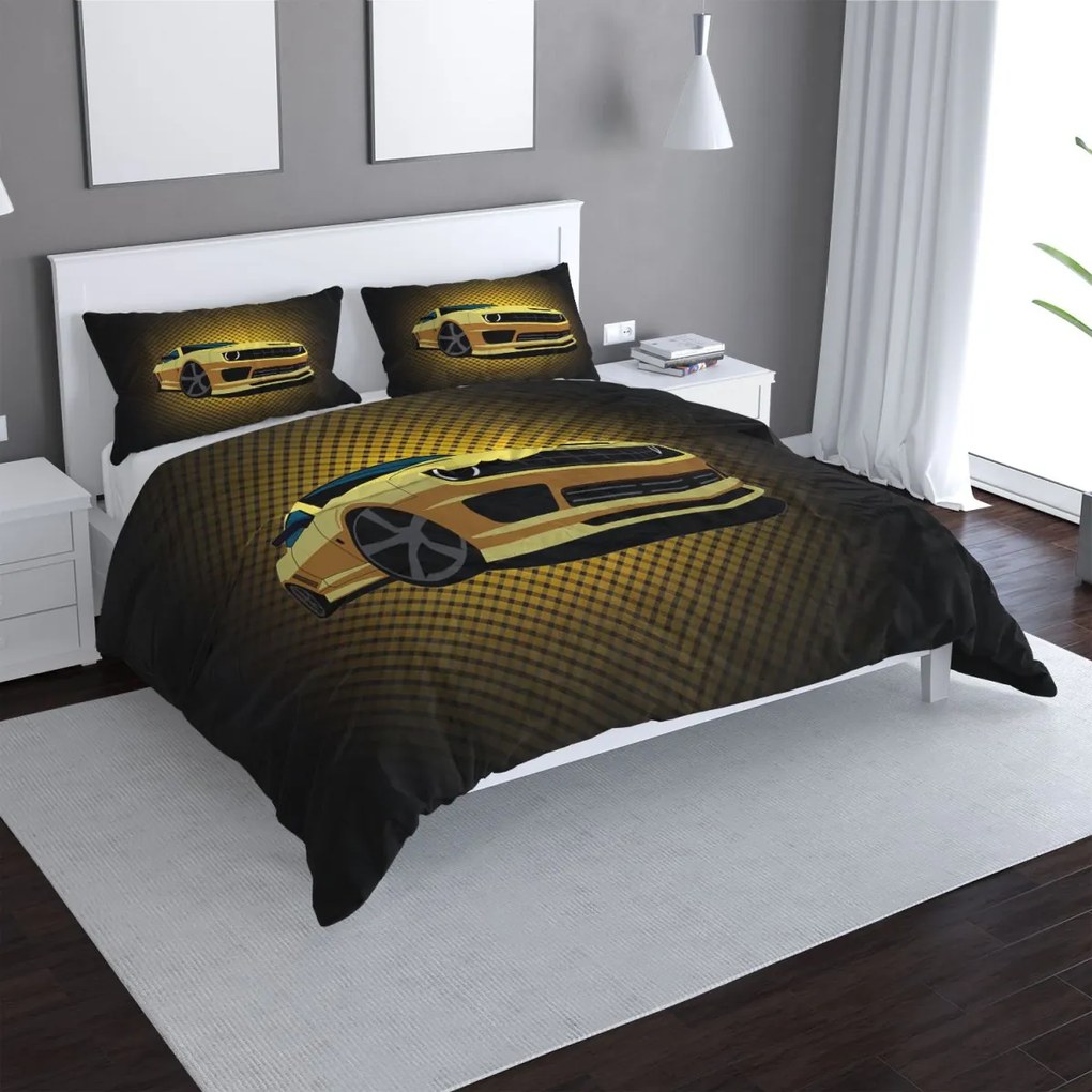 Sablio Obliečky Chevrolet Camaro Žltá mriežka - 140x220 / 90x70