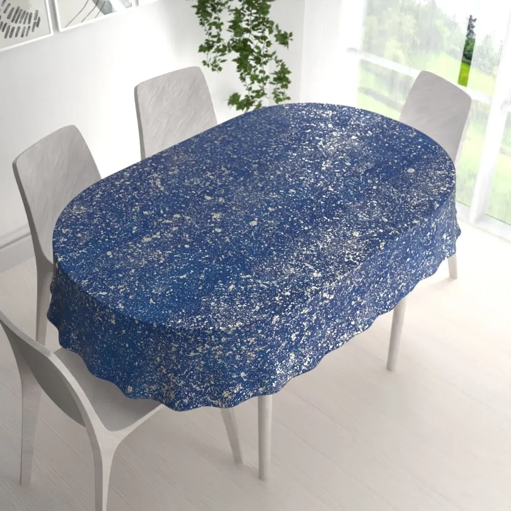 Biante Zamatový oválny obrus Isabela IBL-005 Gold Design kráľovská modrá 100x160 cm