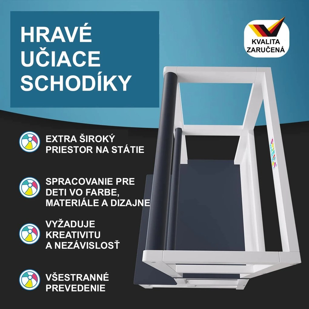 Spielwerk Učiaca veža PLAY borovica, 93x56x49, biela/antracit