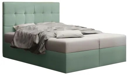 Manželská posteľ Boxspring 140 cm Duel 2 (mätová) (s matracom a úložným priestorom). Akcia -20%. Vlastná spoľahlivá doprava až k Vám domov. 1046447