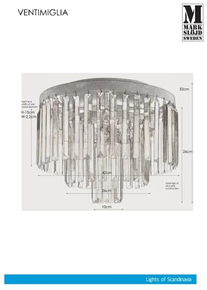 Markslöjd 106563 - Krištáľové stropné svietidlo VENTIMIGLIA 4xE14/40W/230V
