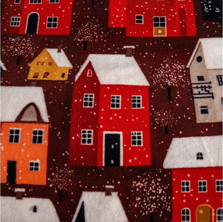 Obliečky mikroplyš SNOWY VILLAGE farebné Rozmer obliečky: 2 ks 70 x 90 cm | 200 x 220 cm
