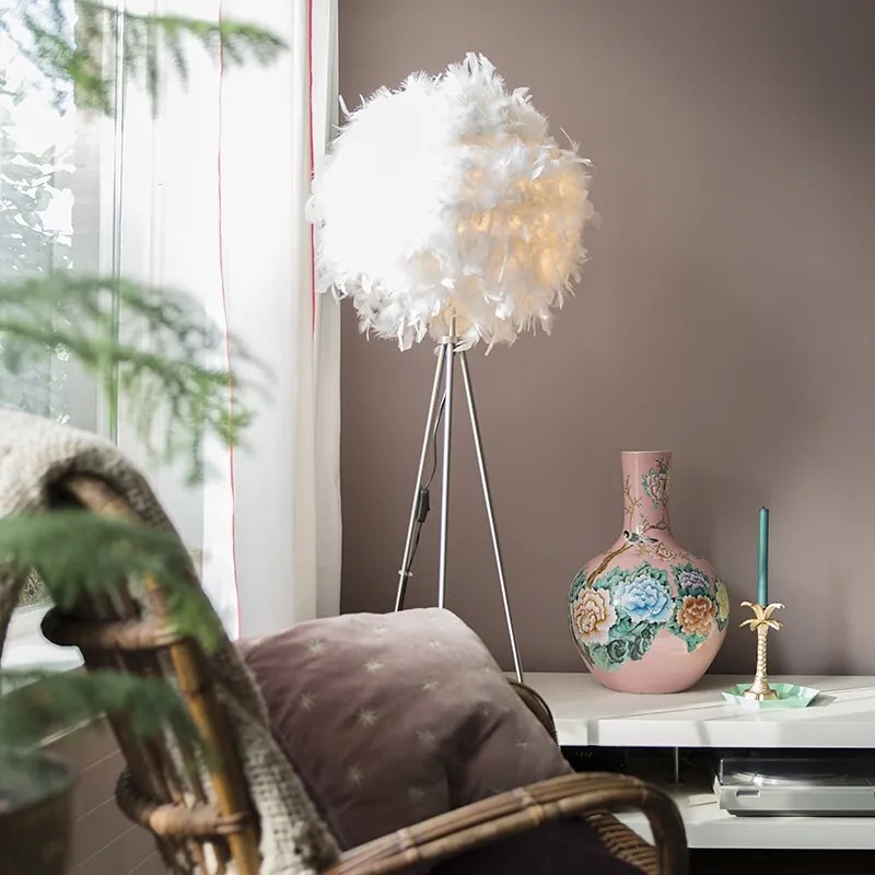 Romantická stojaca lampa biela - Feather