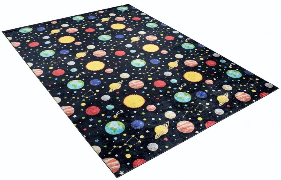 Detský koberec s motívom planét a hviezd Šírka: 80 cm | Dĺžka: 150 cm