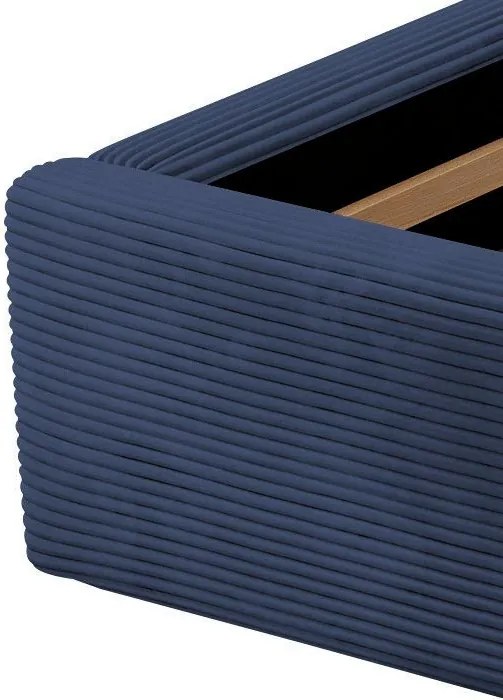 Posteľ Inez 180x200 cm, námornicka modrá šrukturovaná látka