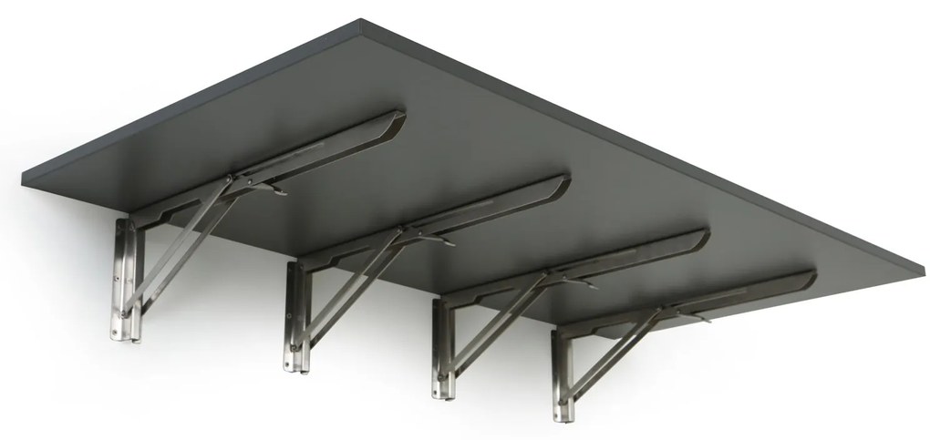 Sklápací stôl na stenu, 120x60 cm, nosnosť 60 kg, grafit