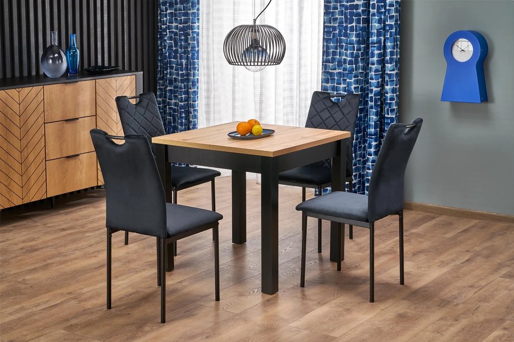 Rozkladací jedálenský stôl Qubik 80/200 cm dub artisan/čierny