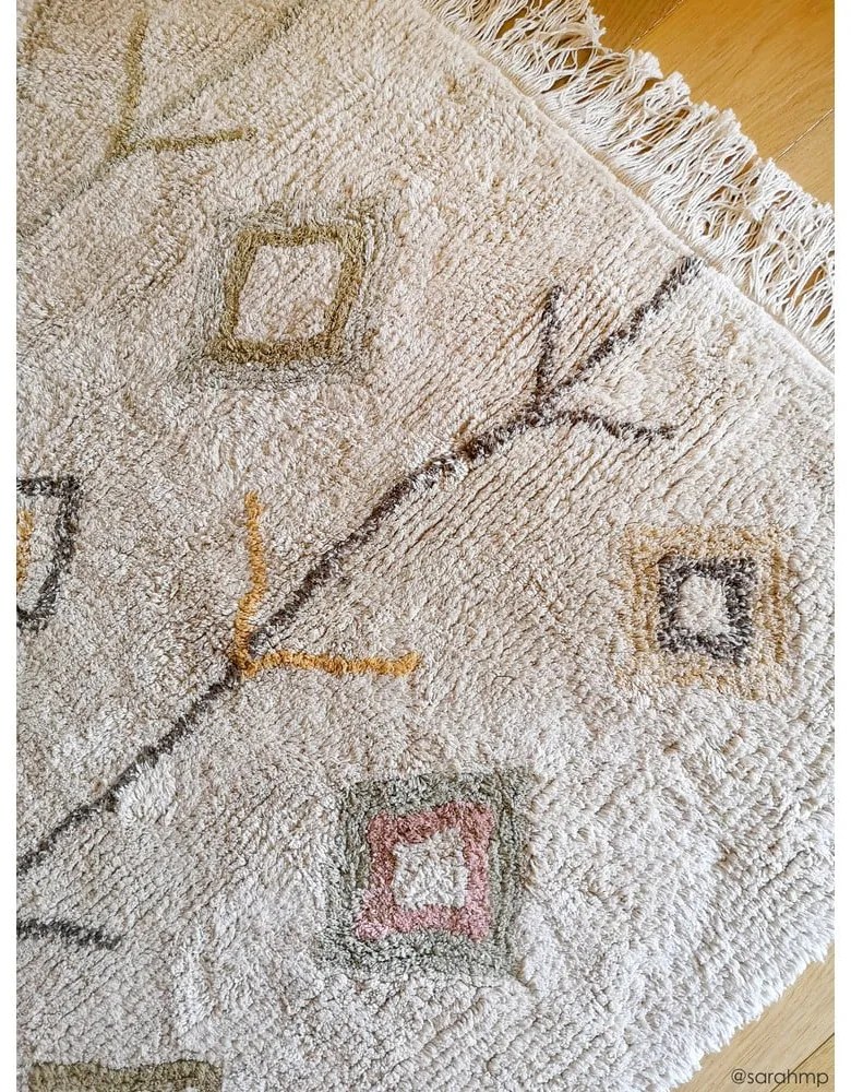 Béžový prateľný ručne tkaný bavlnený koberec 140x200 cm Kaarol Earth – Lorena Canals