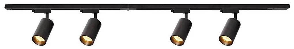 Bodové svietidlo v lištovom systéme PIPE 4xGU10/10W/230V čierna