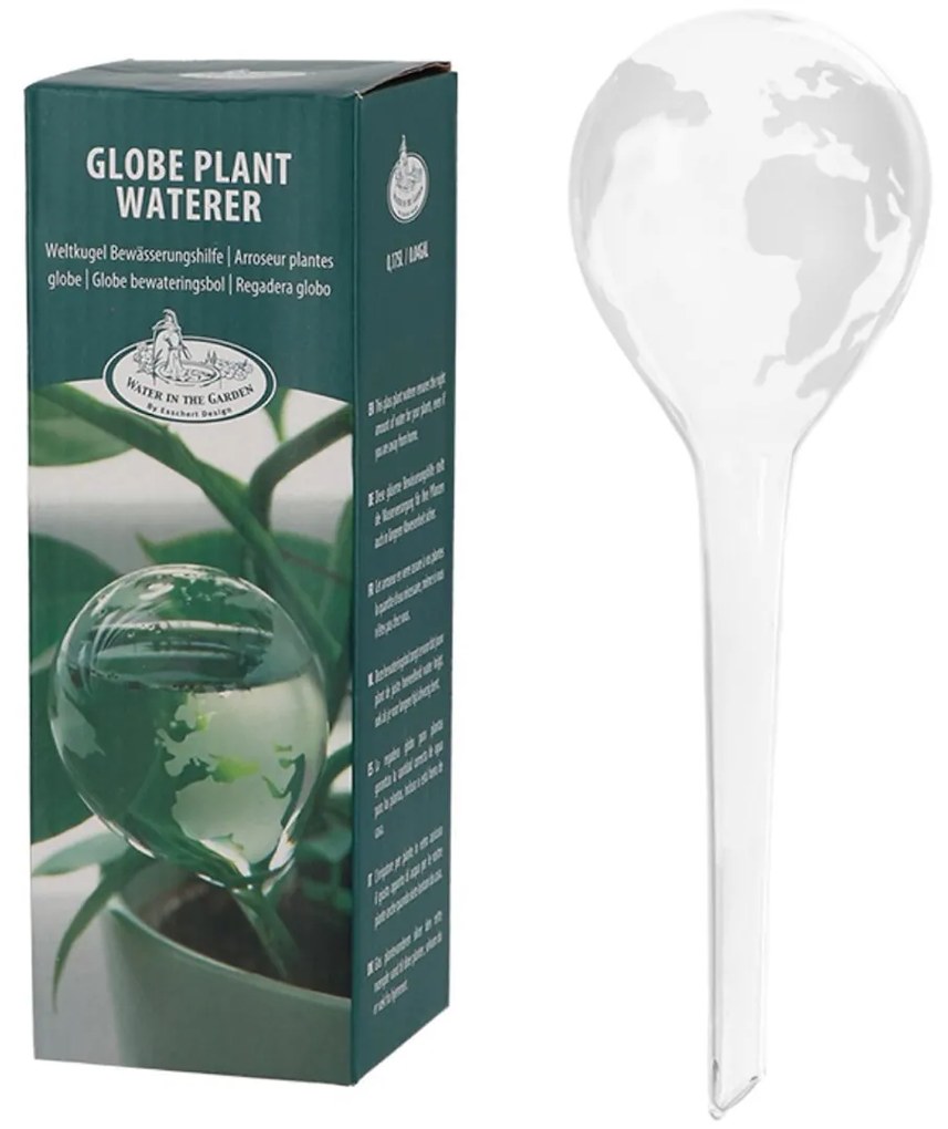 Zavlažovacia guľa Globe, 20x6,5 cm, transparentná