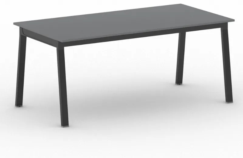 Kancelársky pracovný stôl PRIMO BASIC, čierna podnož, 1800 x 900 mm, grafitová