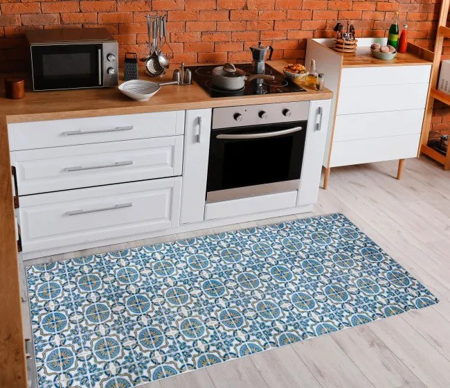 Protišmykový koberec / behúň ANDRE 53020 modrý / béžový