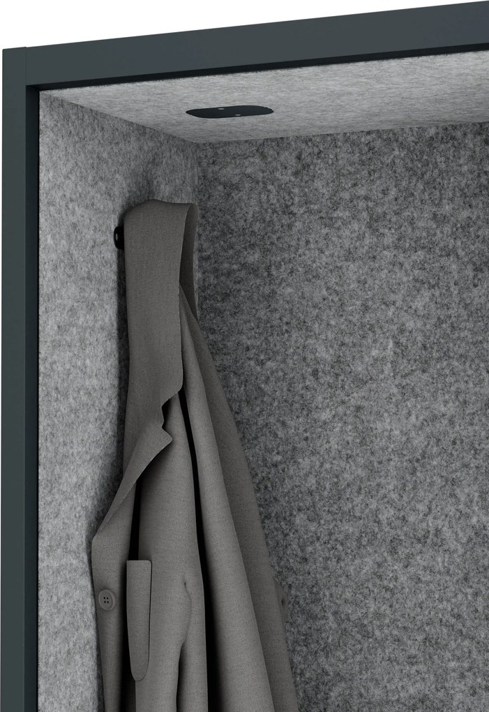 Akustická kabína SALLY MentalBox 600 mm – antracitový korpus, sivé sedadlo