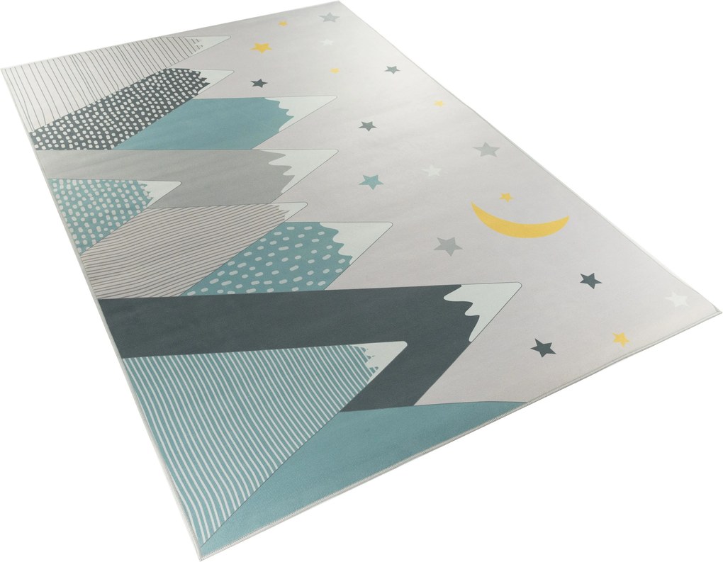 Detský koberec KIDS-336 Crystal Print sivý obdĺžnikový | polyester Rozmer: 140x200 cm