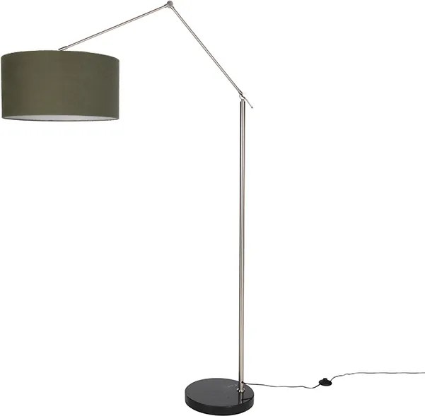 Stojaca lampa čierna nastaviteľná so zeleným tienidlom 50 cm - Editor