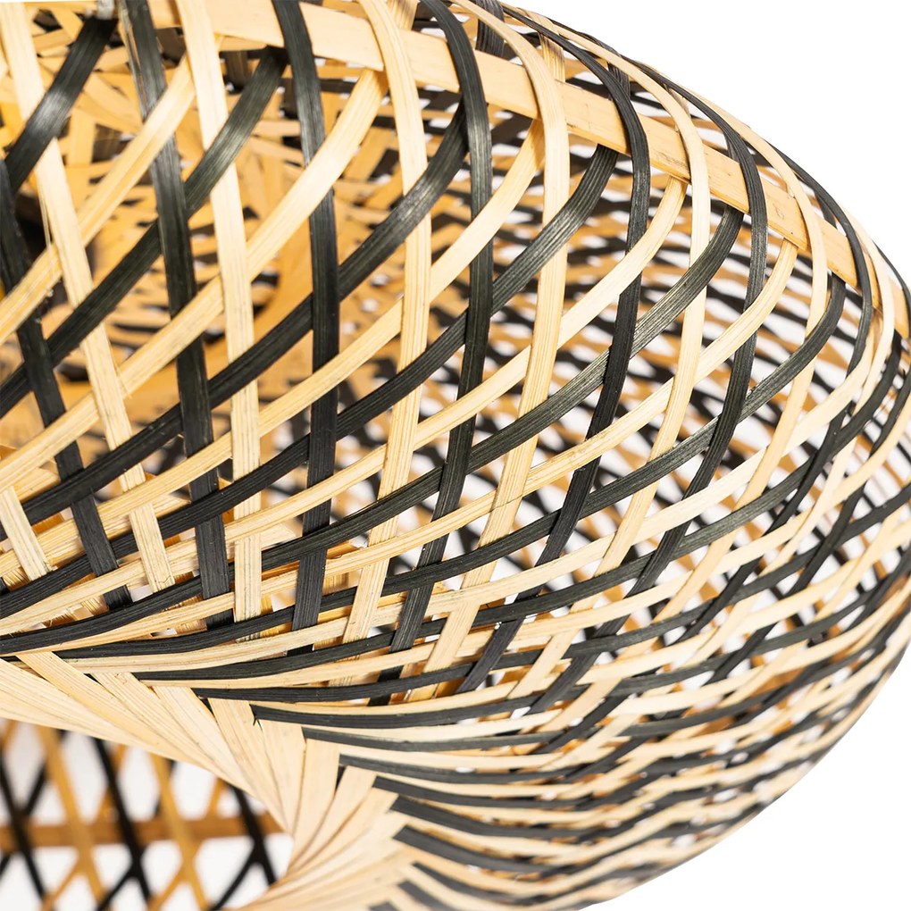 Inteligentné stropné svietidlo čierne bambusové 40 cm vrátane Wifi A60 - Ostrava