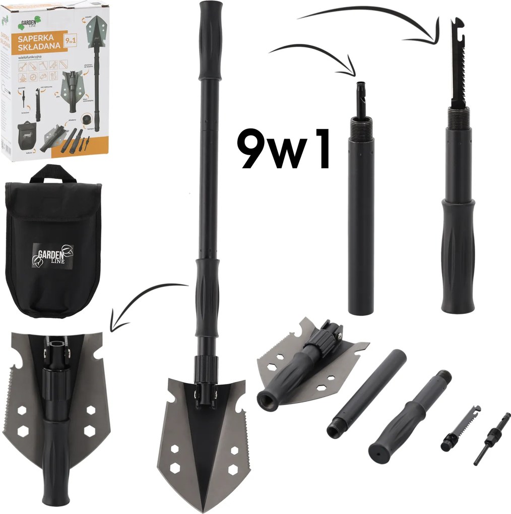 Garden Line Multifunkčná skladacia lopata SAPERKA 20,5 / 70 cm 9 v 1