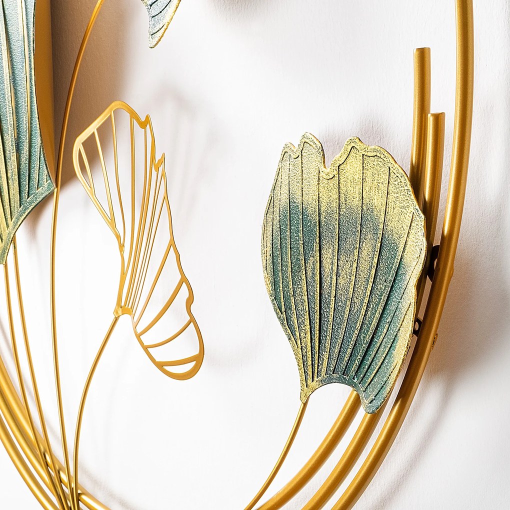 Nástenná kovová dekorácia Weifang zelená/zlatá