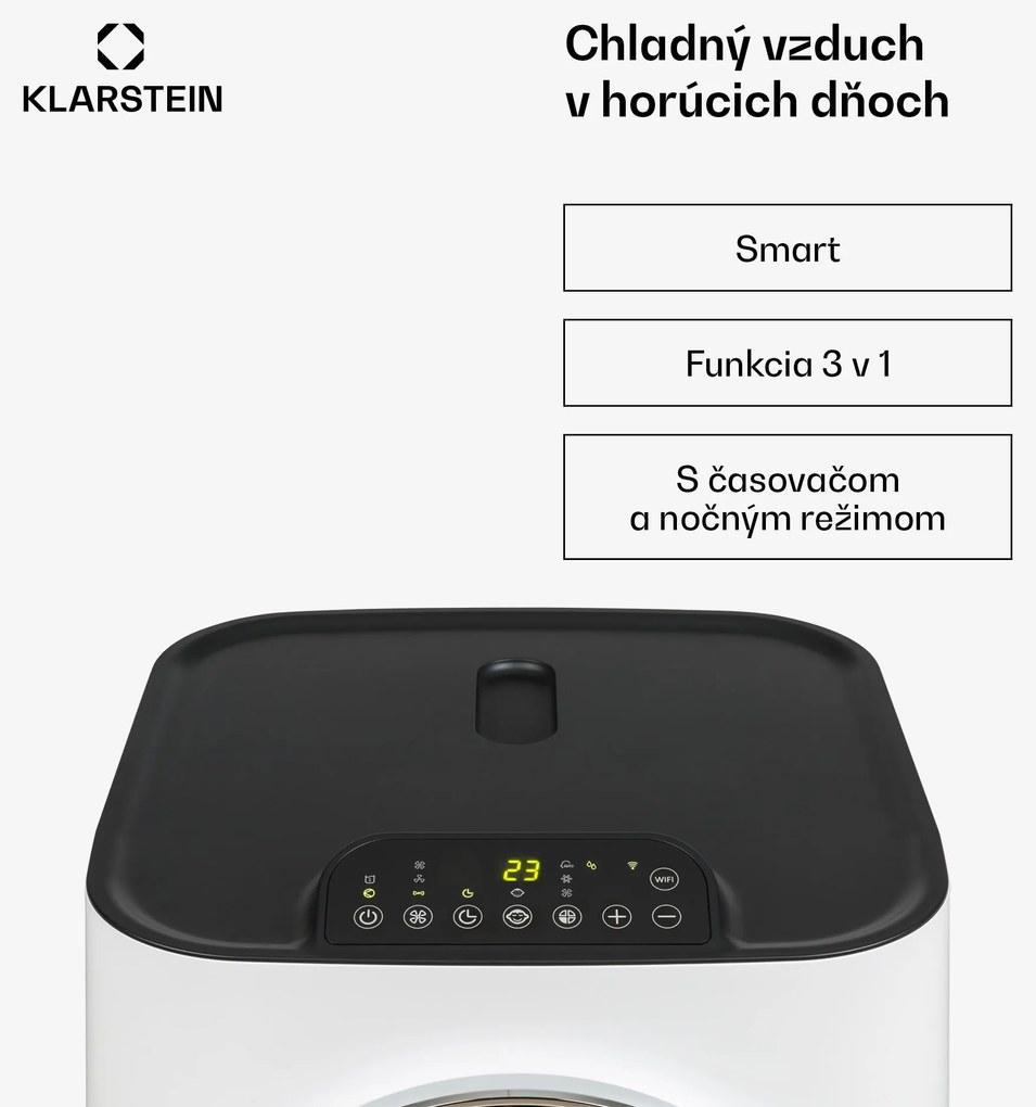 Klarstein Kraftwerk Smart 10K, mobilná klimatizácia 3 v 1, 10 000 BTU, ovládanie cez aplikáciu, biela