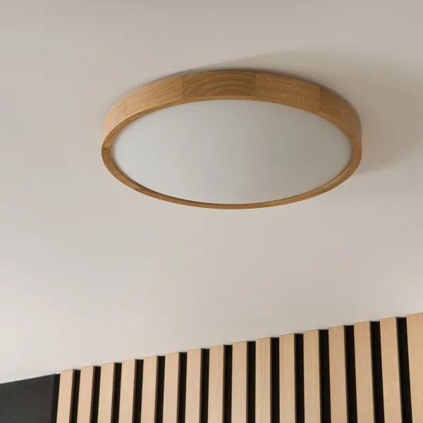 Brilagi - LED stropné svietidlo CARVALHO SLIM 3xE27/15W/230V, dub, priemer 47 cm