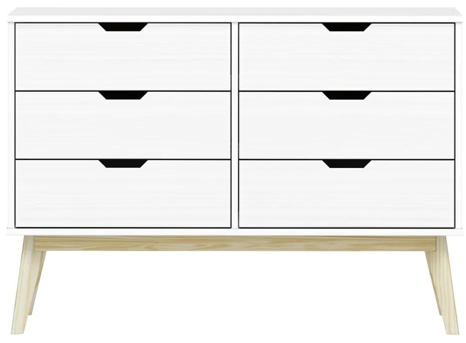 IDEA nábytok Komoda 3+3 zásuvky BONITO biely lak