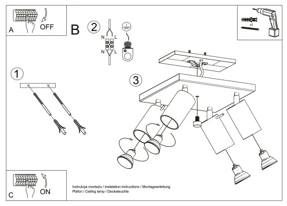 Brilagi -  LED Bodové svietidlo ASMUS 4xGU10/7W/230V čierna