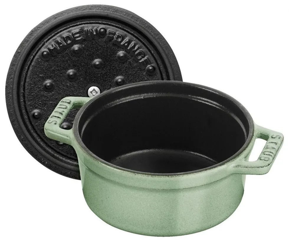 Staub Cocotte Mini hrniec okrúhly 10 cm/0,25 l šalviovo zelený, 11010115