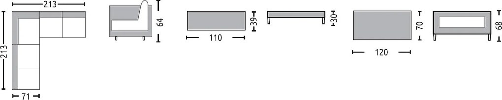 Kovová rohová zostava VERMONT