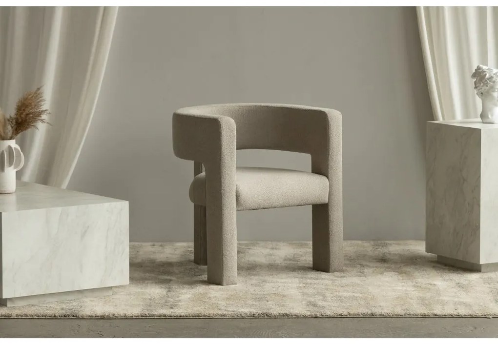 Tmavobéžové designové kreslo ALPAH E