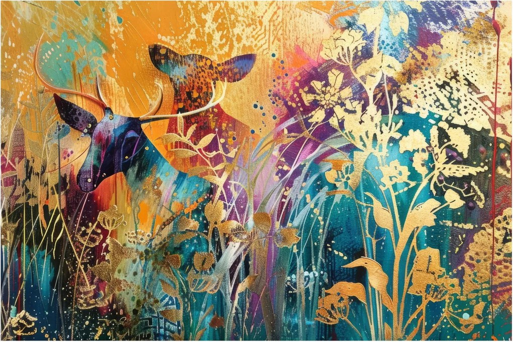 Obraz - Abstraktná maľba prírody (90x60 cm)