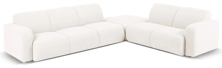 Biela rohová pohovka z textílie bouclé (pravý roh) Molino – Micadoni Home