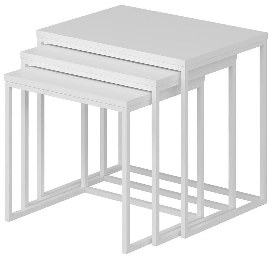 Skladací stôl Evia White, 3 ks